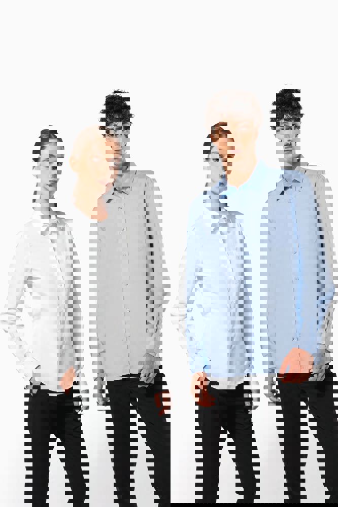 K541C - Heren poplin overhemd lange mouwen