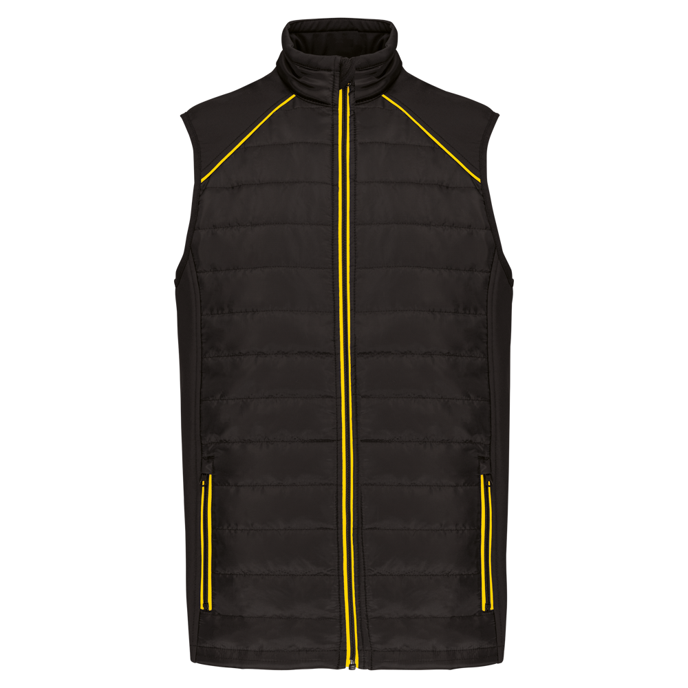 WK606 - Bodywarmer Day To Day in twee stoffen - Black / Yellow