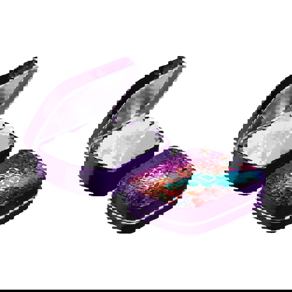 Mini scharnierblikje met vorm pepermunt - Paars