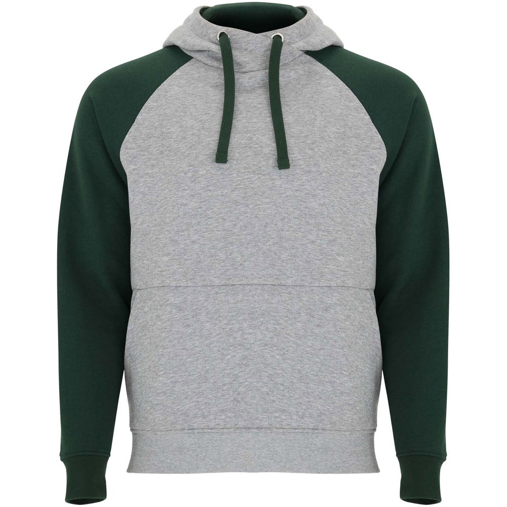 Badet unisex tweekleurige hoodie - Gemêleerd grijs, Flessengroen