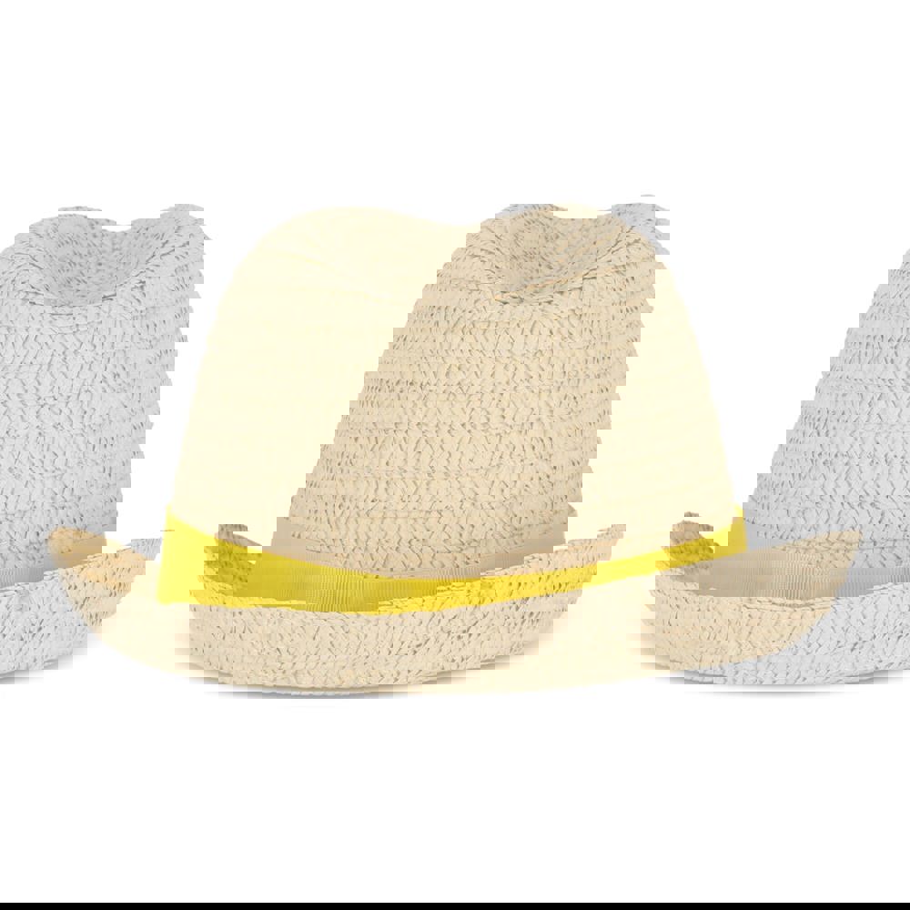 Strohoed met gekleurde band