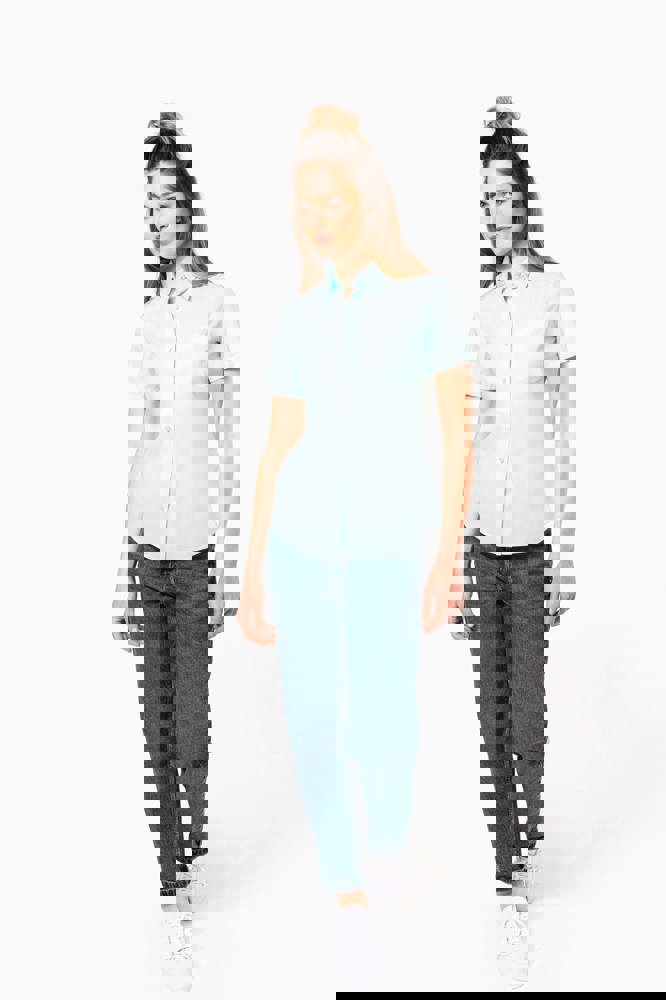 K548C - Overhemd in onderhoudsvriendelijk polykatoen-popeline korte mouwen dames