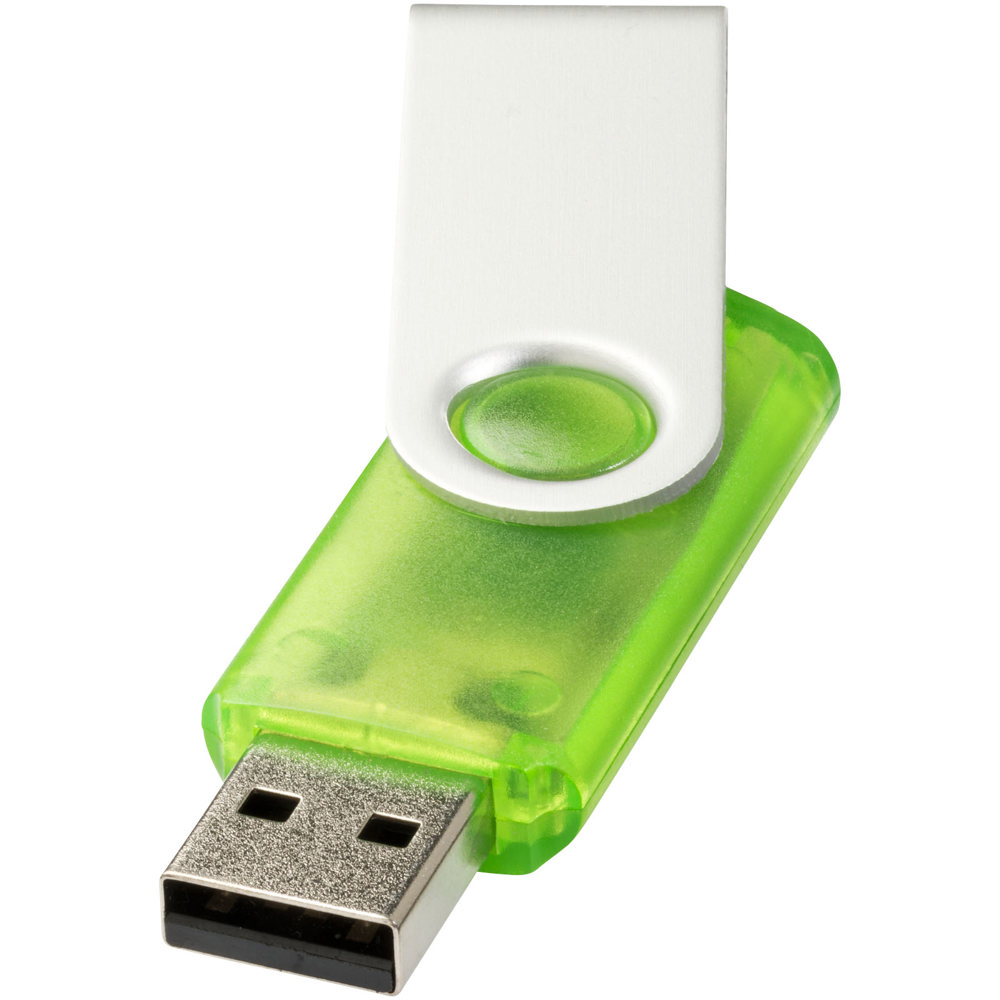 Rotate USB stick transparant - Groen