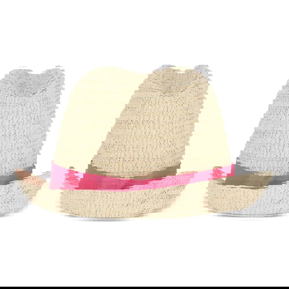 Strohoed met gekleurde band