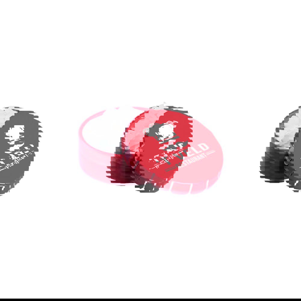 Super mini clic-clac blikje gevuld met pepermunt - Rood