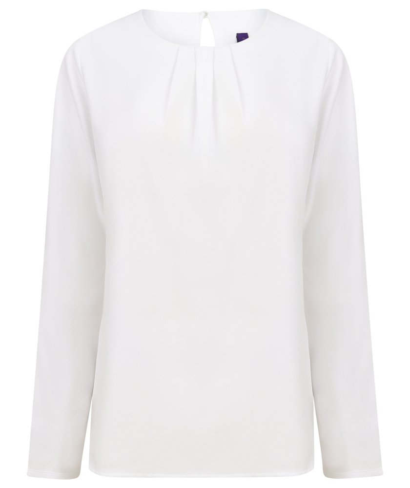 H598 - Blouse met lange mouwen - White