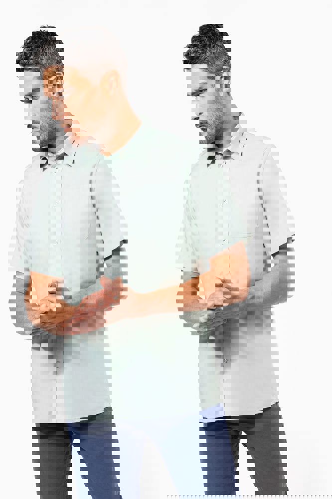 K551C - Overhemd in onderhoudsvriendelijk polykatoen-popeline korte mouwen heren