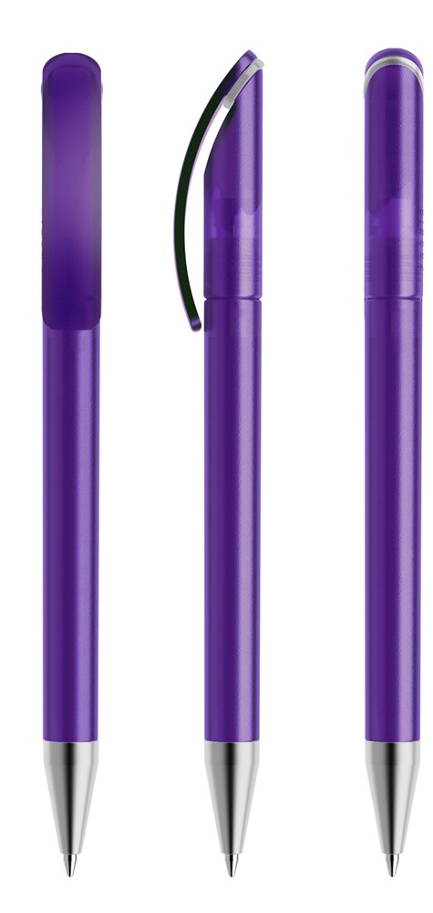 Prodir DS3TFS Frosted with Satin Metal Nose-ConePurple frosted