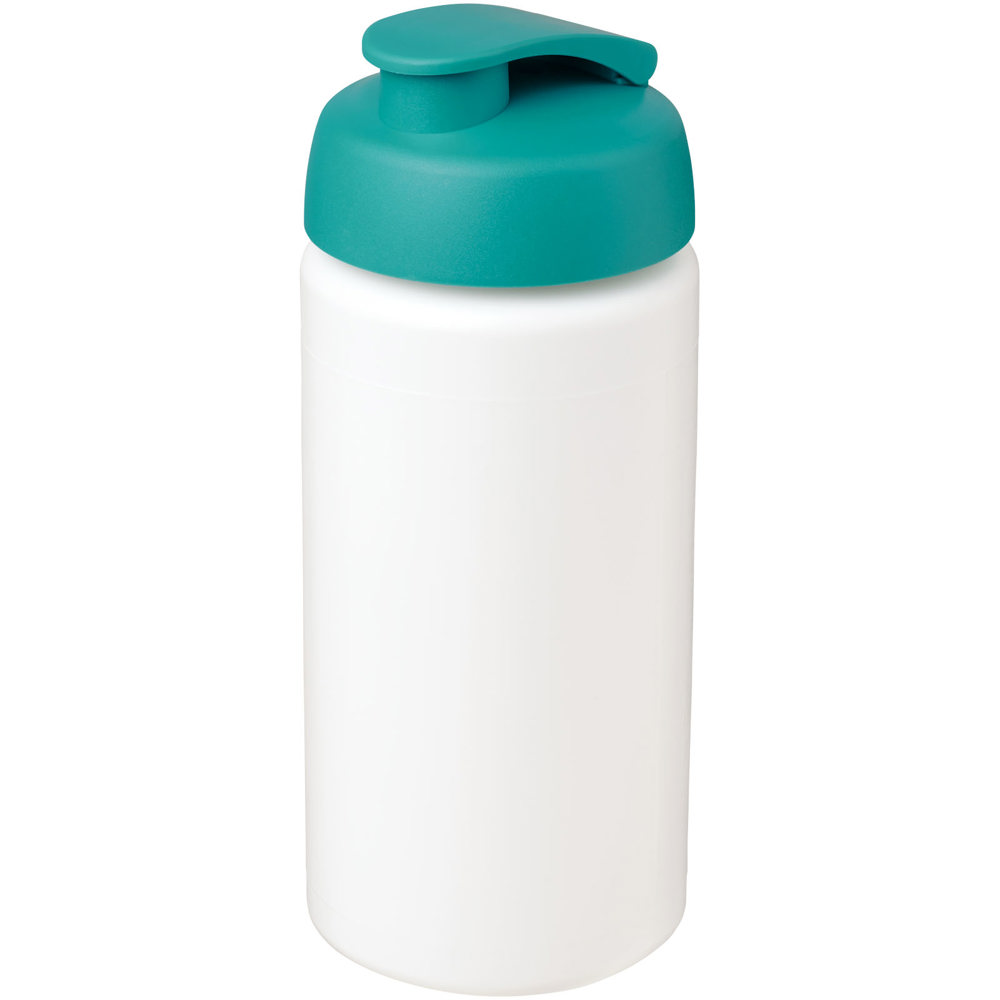 Baseline® Plus grip 500 ml sportfles met flipcapdeksel - Wit, Aqua