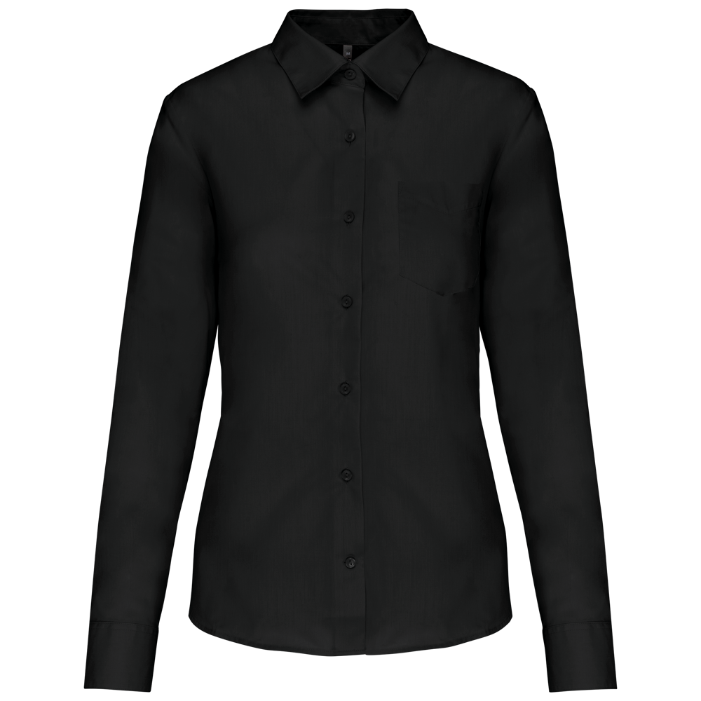 - Overhemd in onderhoudsvriendelijk polykatoen-popeline dames - Black