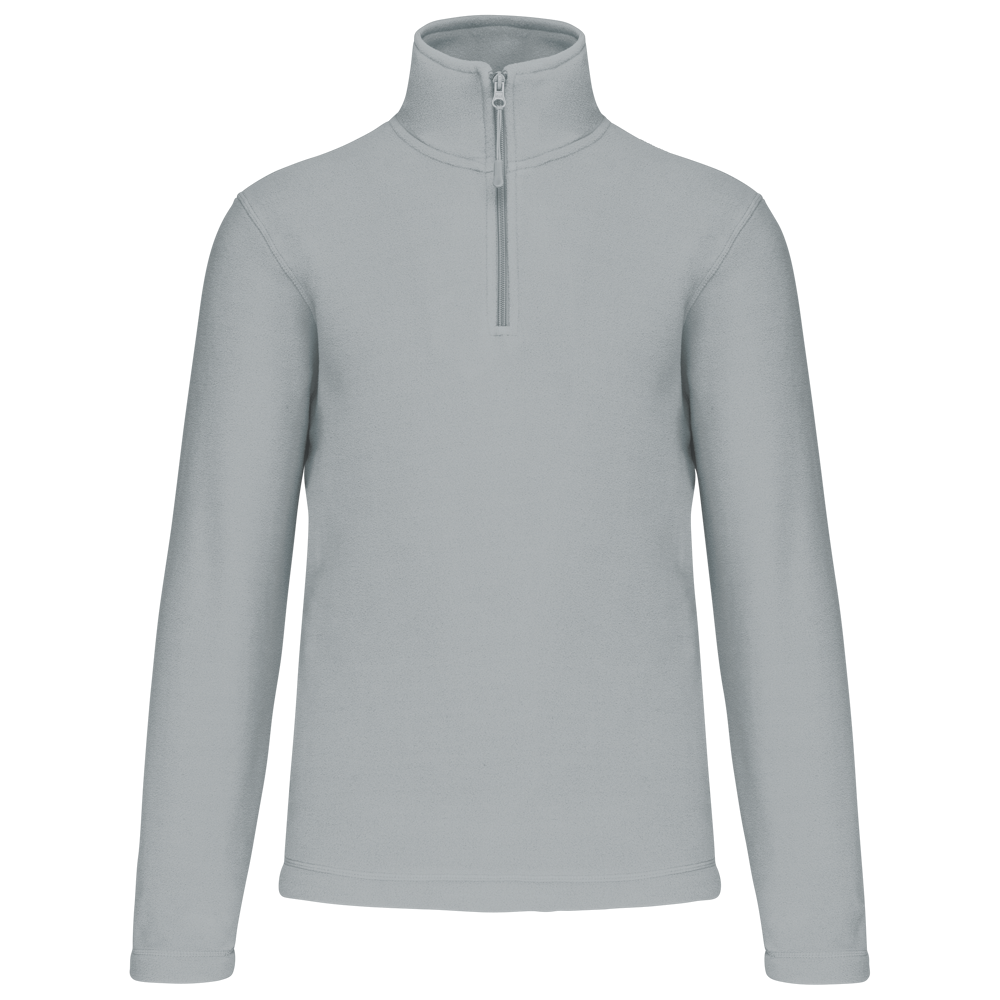 - Enzo - Fleece met ritskraag - Snow Grey
