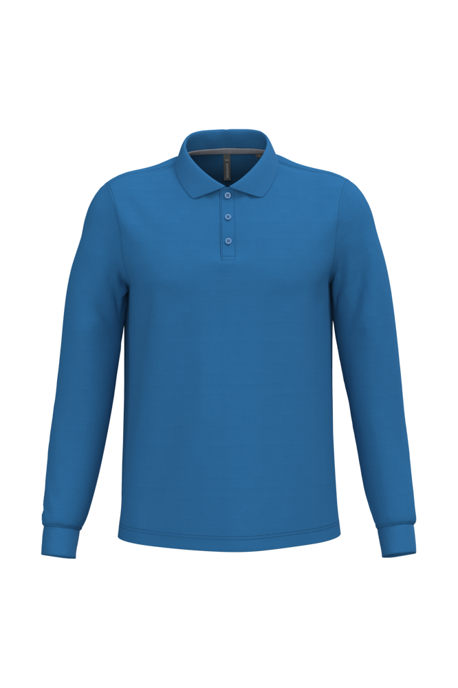 - Polo lange mouwen - Light Royal Blue
