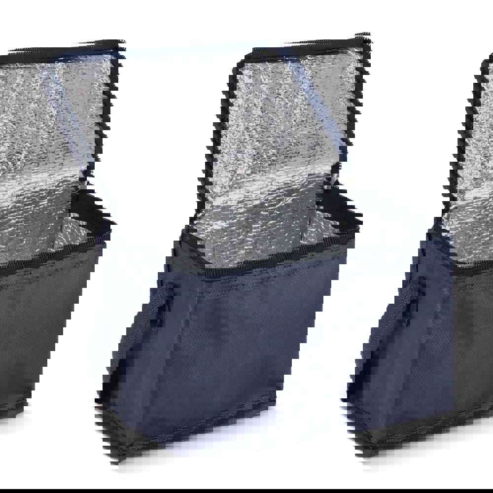 R-PET koeltas voor 6 blikjes, non-woven, 20 x 13 x 12,5 cm, 75 g/m²