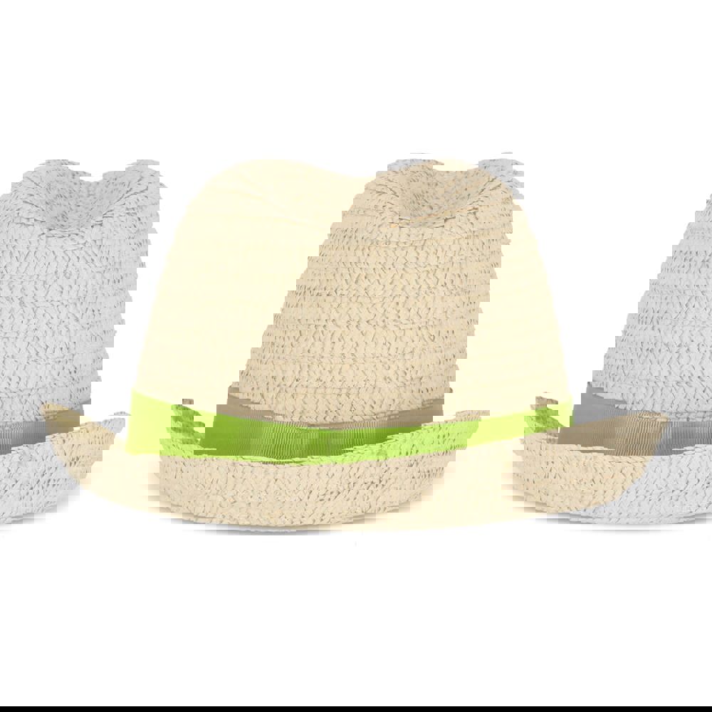 Strohoed met gekleurde band