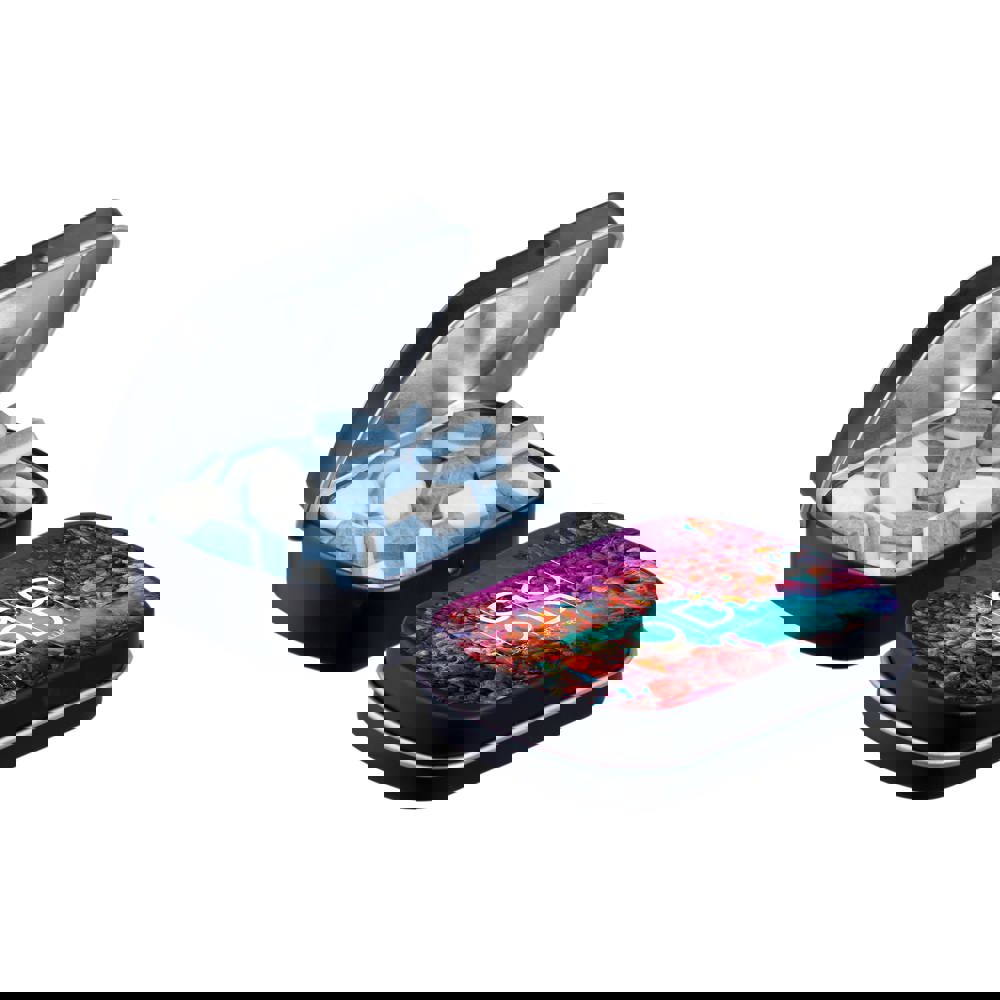 Mini scharnierblikje gevuld met pepermunt - Mat zwart