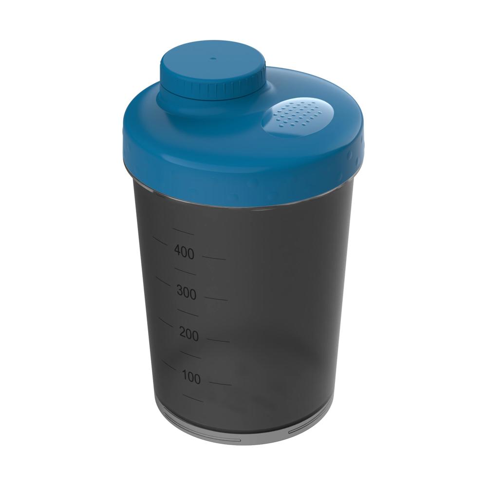 Shaker "Energie", 0,40 l - transparant-grijs/oceaan
