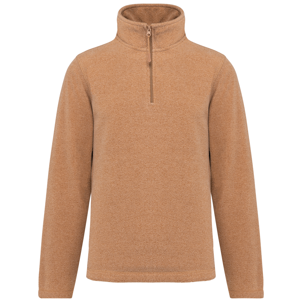 - Enzo - Fleece met ritskraag - Camel Heather