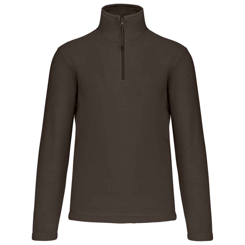 - Enzo - Fleece met ritskraag - Chocolate