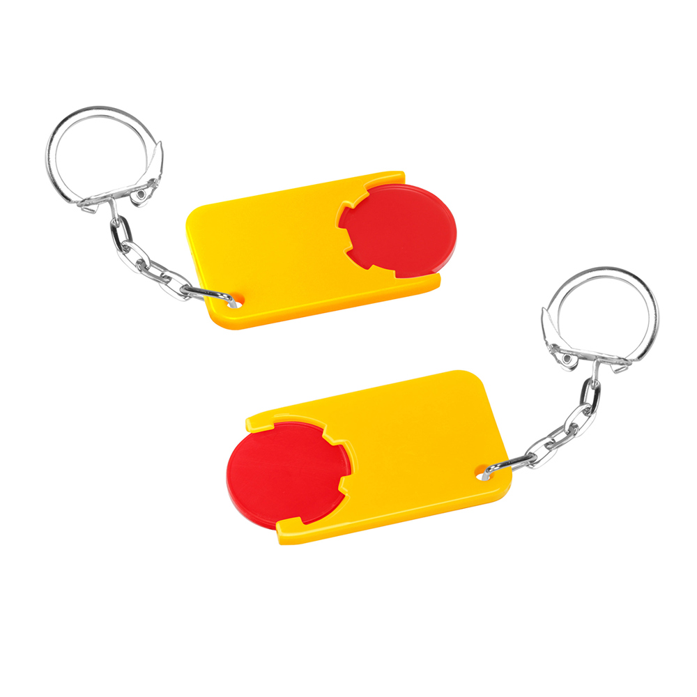 Chiphouder met winkelwagenmuntje 1€ "Beta" - rood/geel