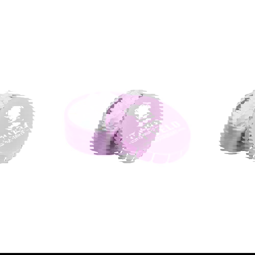 Super mini clic-clac blikje gevuld met pepermunt - Roze