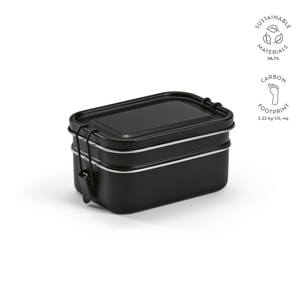 Tintoretto Lunchbox Gerecycled Roestvrij Staal 1240 ml - Zwart