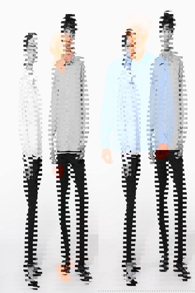 K541C - Heren poplin overhemd lange mouwen