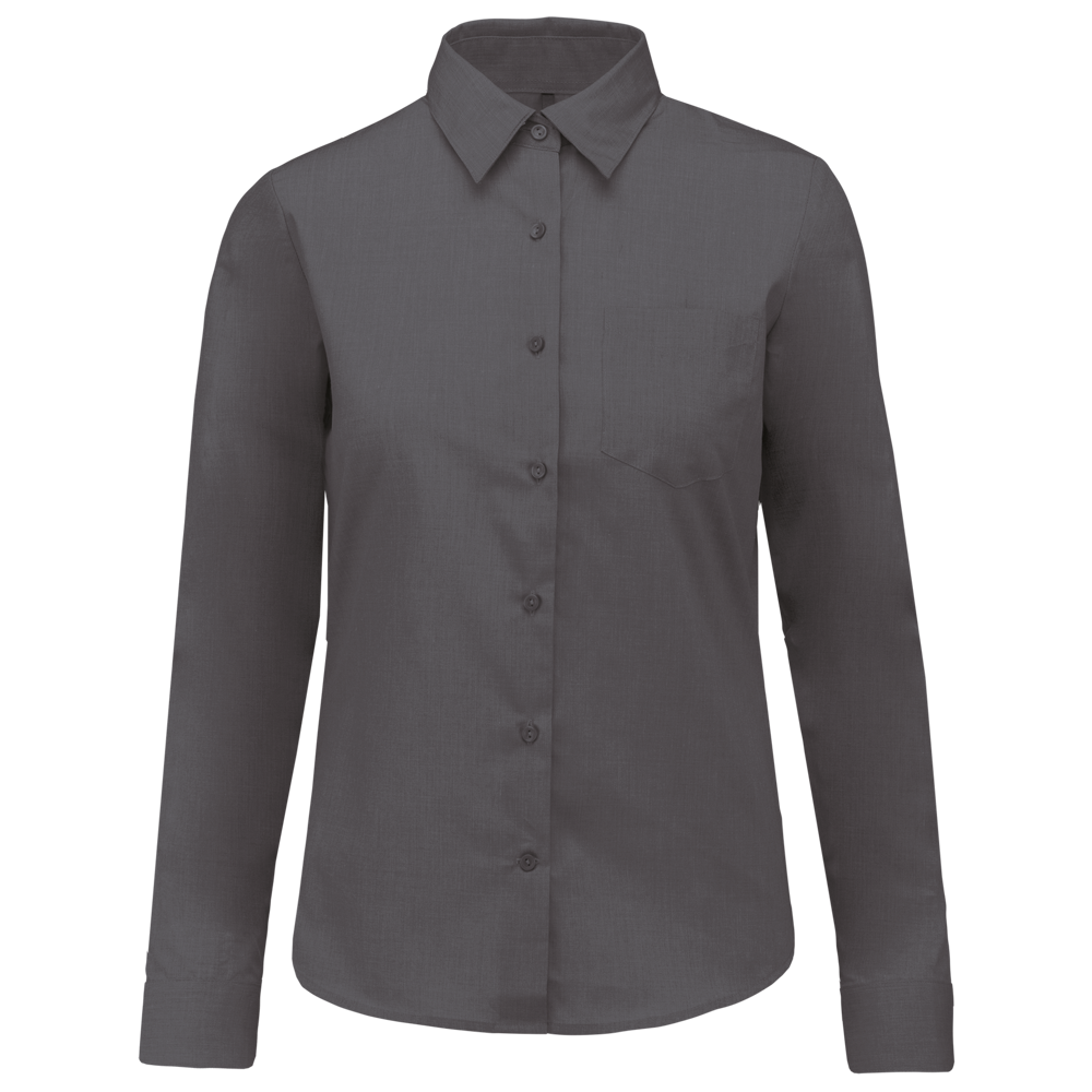 - Overhemd in onderhoudsvriendelijk polykatoen-popeline dames - Urban Grey