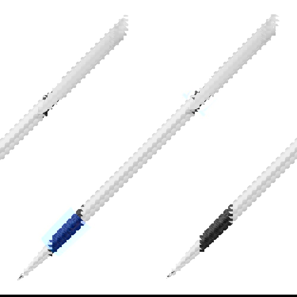 Balpen S40 Grip hardcolour - Wit / Donkerblauw