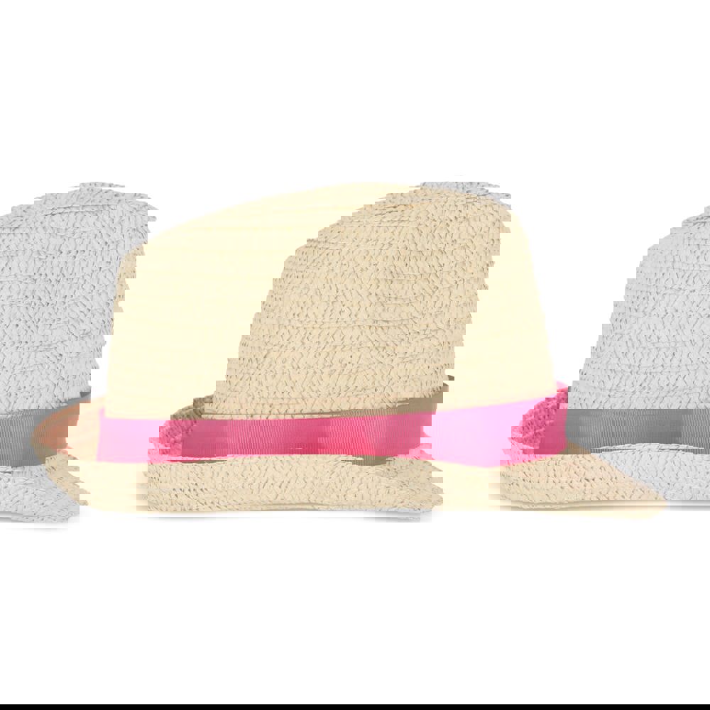 Strohoed met gekleurde band