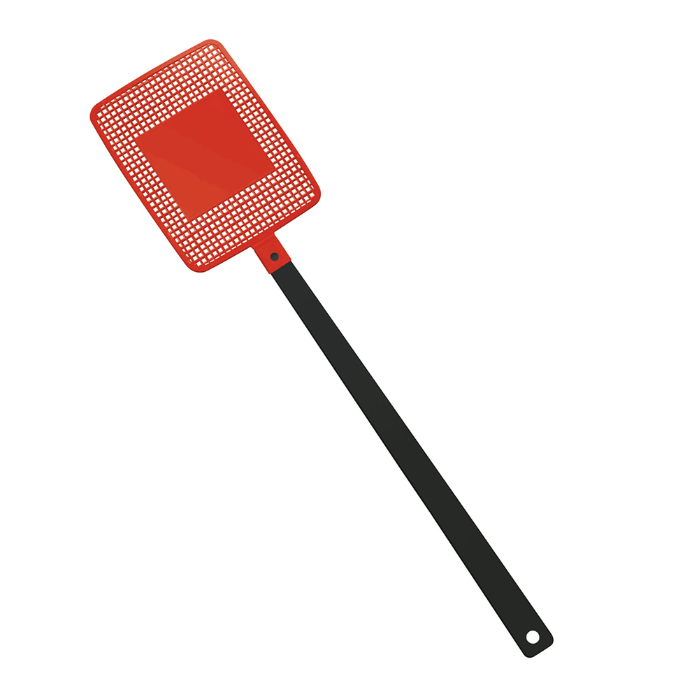 Vliegenmepper "vierkant" - zwart/rood