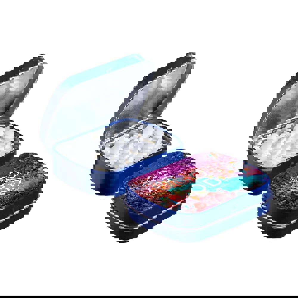 Mini scharnierblikje gevuld met pepermunt