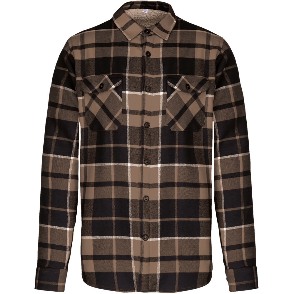K579 - Geruit overshirt met sherpavoering
