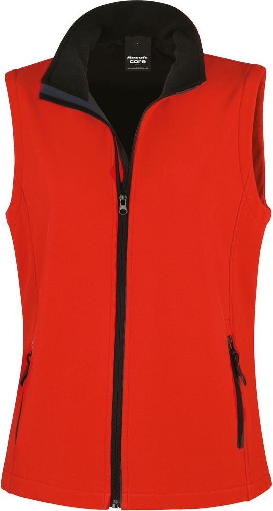 R232F - Core Ladies Printable Softshell Bodywarmer - Red / Black