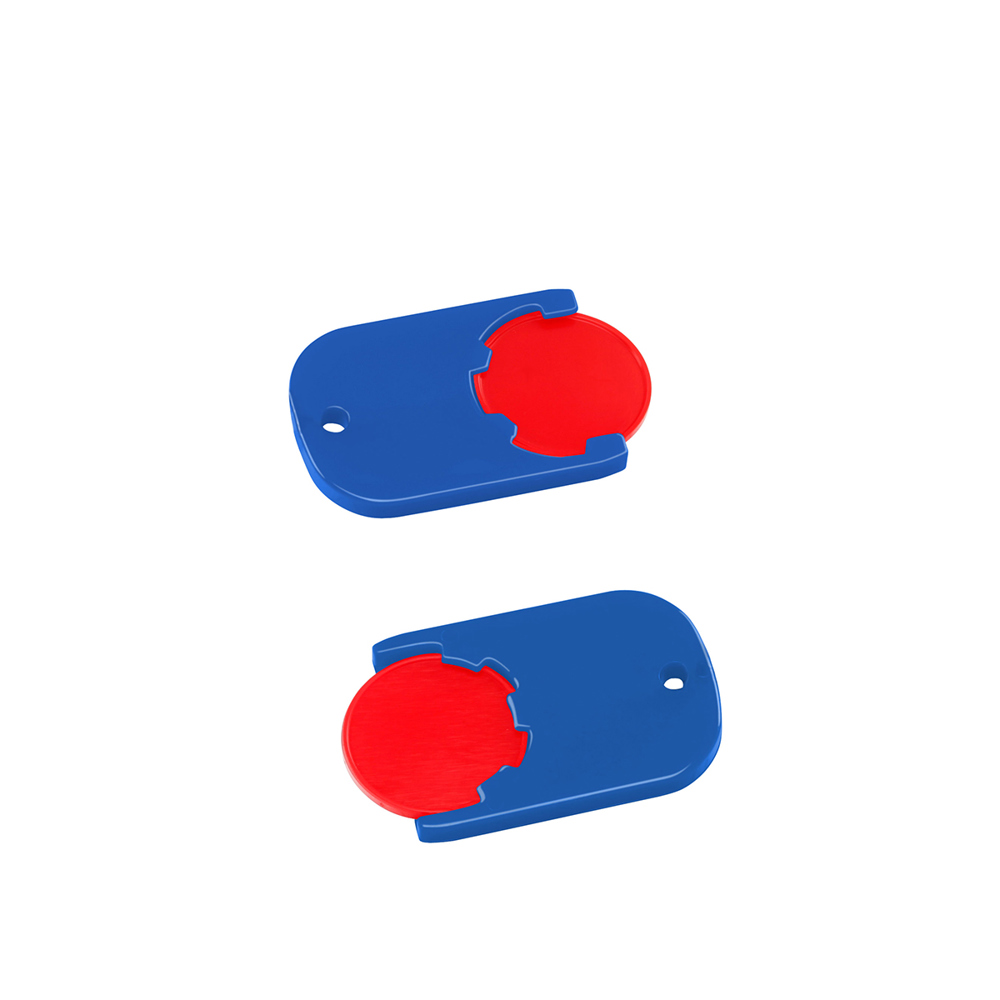 Chiphouder met winkelwagenmuntje 1€ "Gamma" - rood/blauw