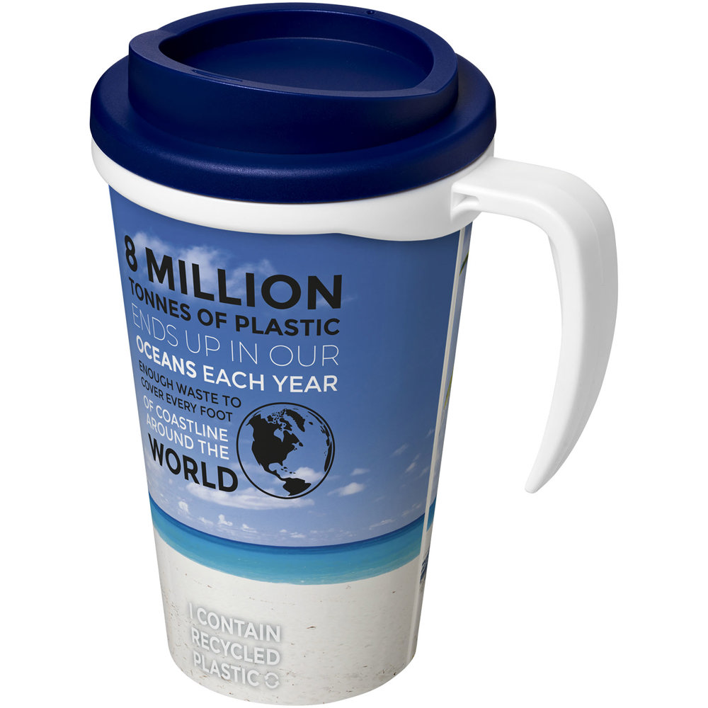 Brite Americano® grande 350 ml geïsoleerde beker - Wit, Blauw