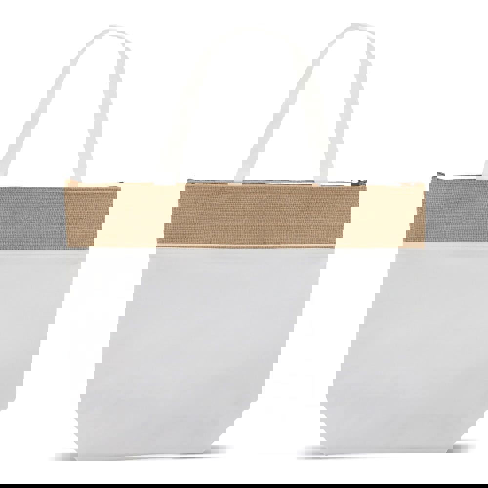 Strandkoelerzak katoen/jute 43x33x14 cm