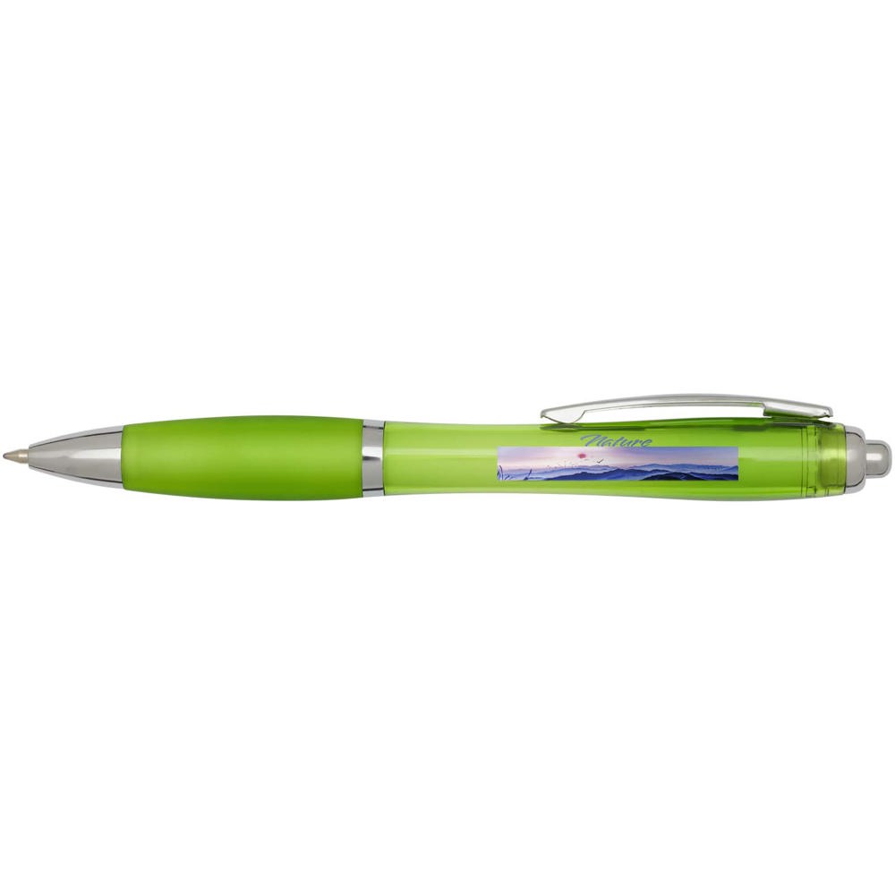 Nash RCS balpen van gerecycled plastic met gekleurde behuizing en grip (zwarte inkt)