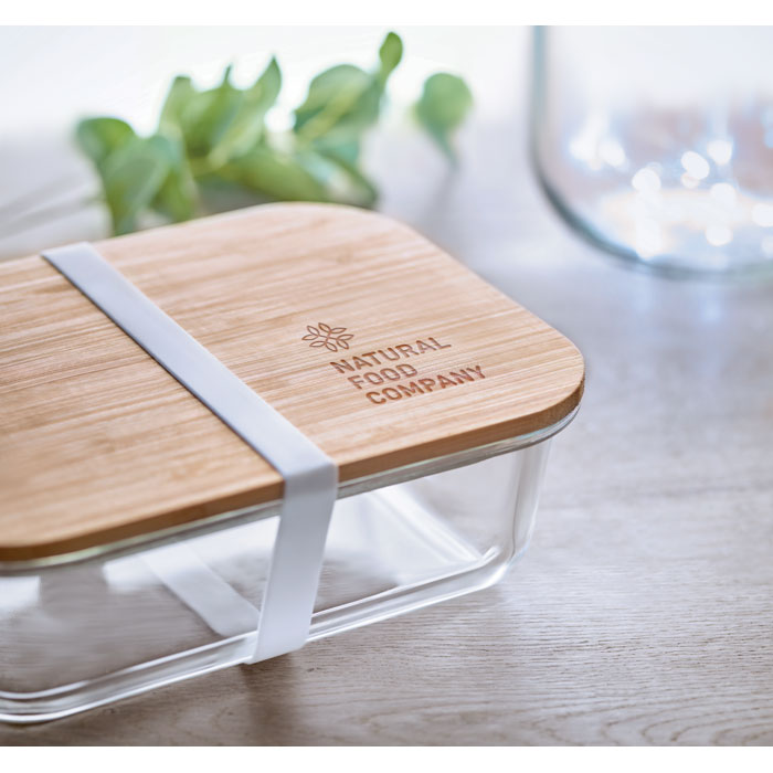 TUNDRA LUNCHBOX - Glazen lunchbox bamboe deksel