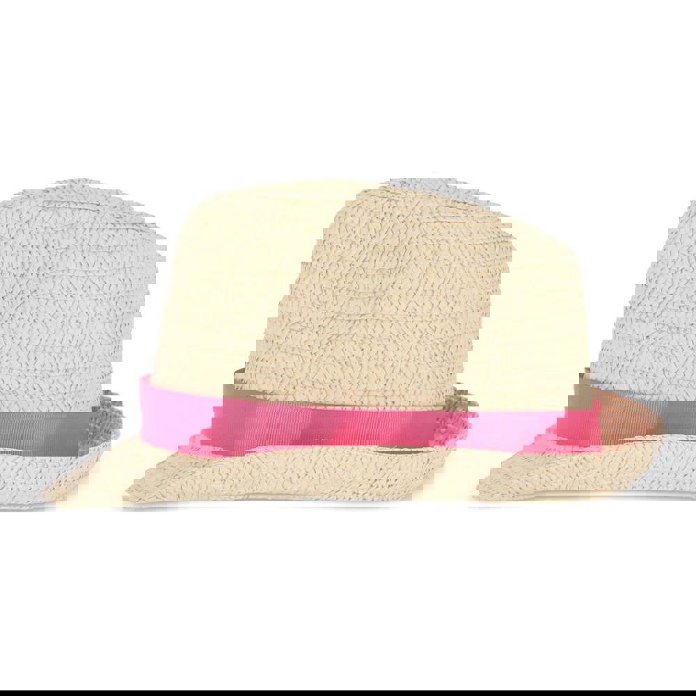 Strohoed met gekleurde band