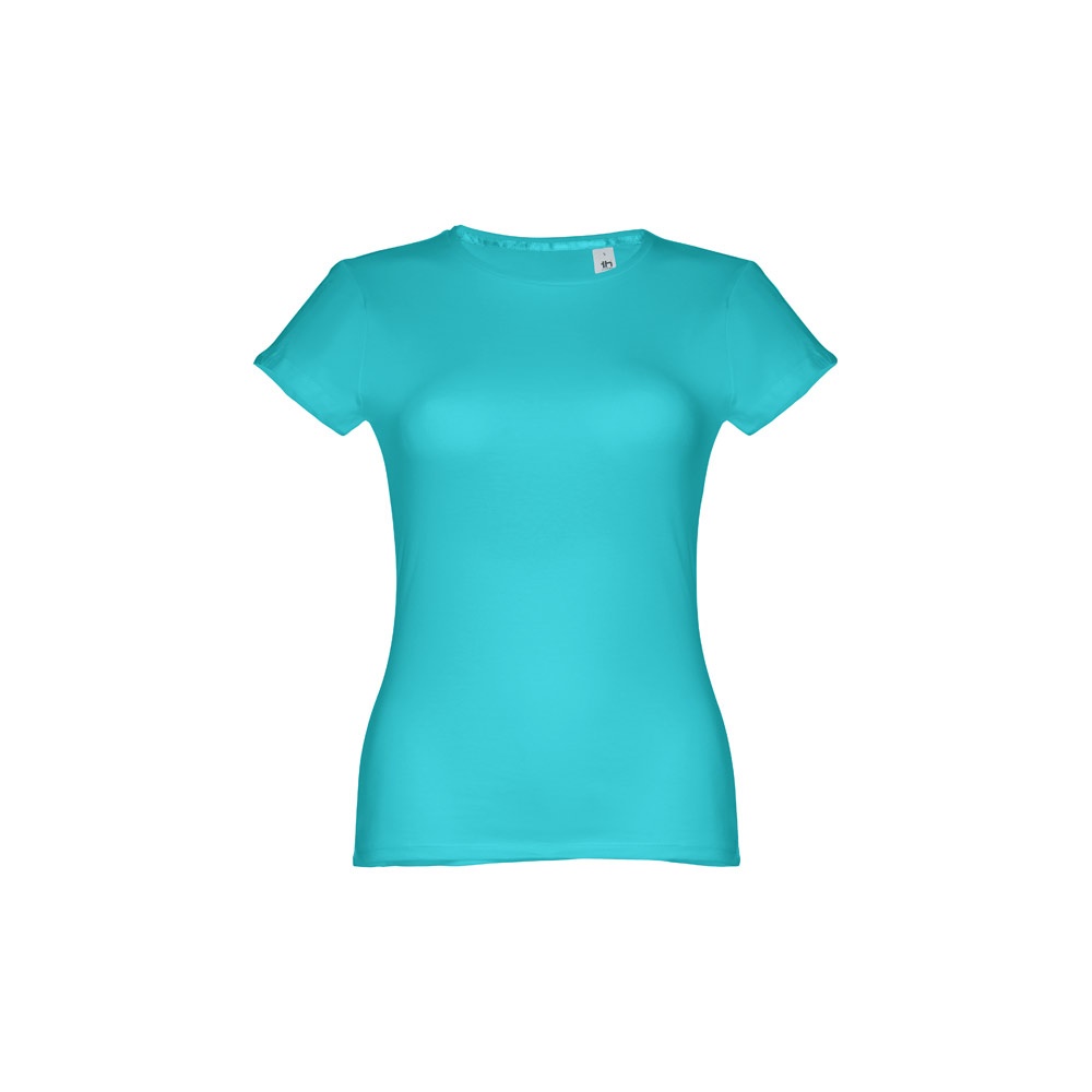 THC SOFIA. Katoenen dames-T-shirt met riem - Turkoois