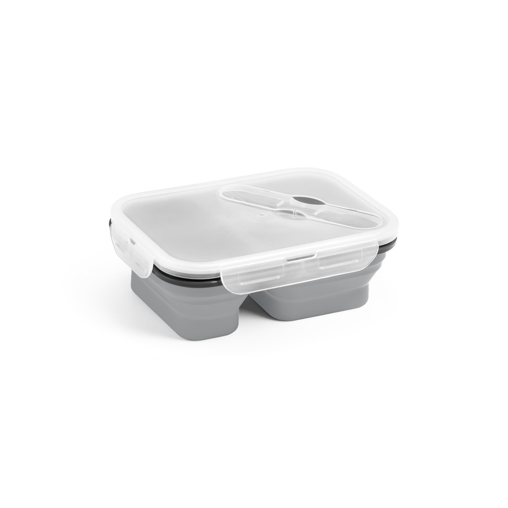 DILL. Lunchdoos. Intrekbare hermetische doos in siliconen en PP (480 en 760 mL) - Licht Grijs