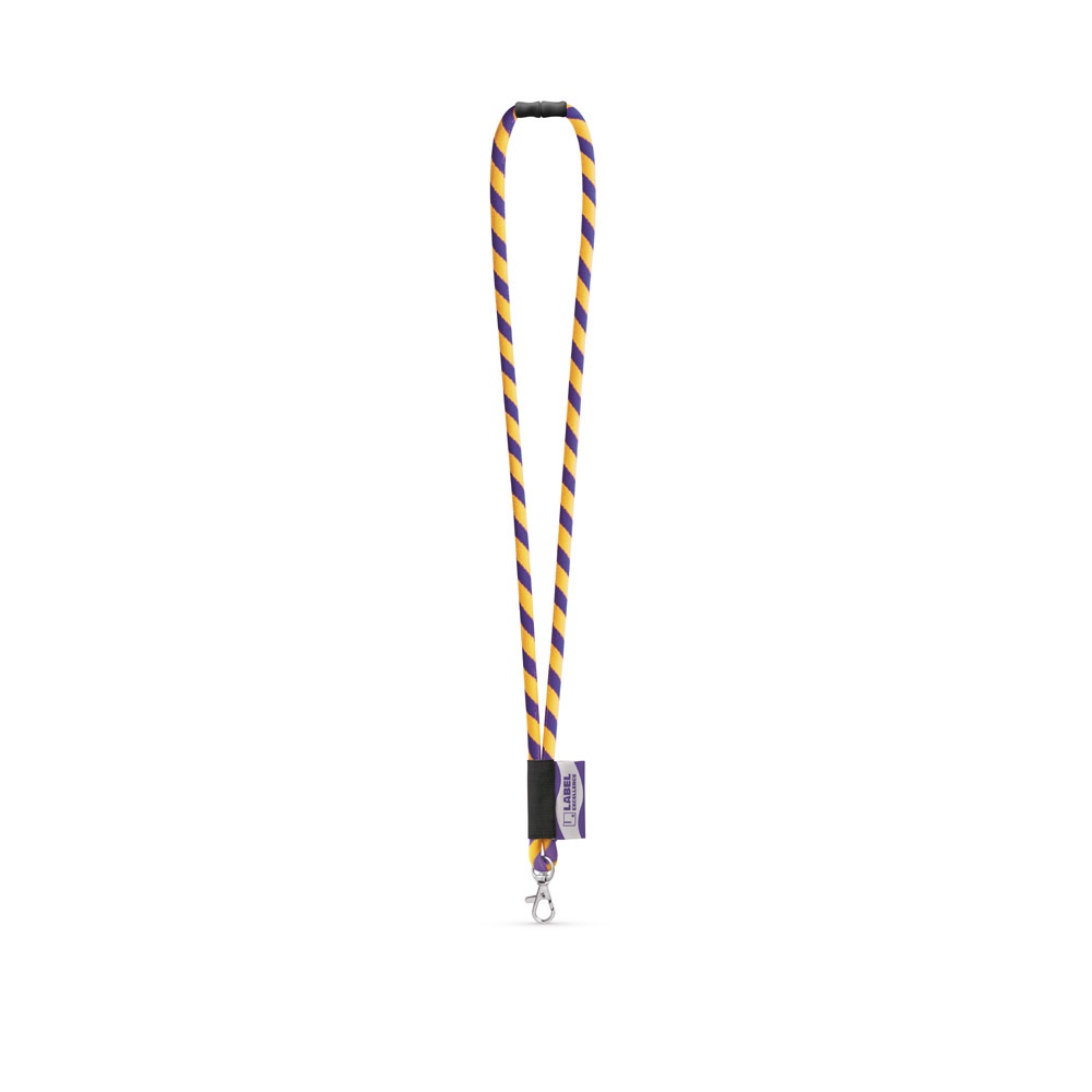 WISBECH. Set lange draagkoordbuis (Ø 7 mm) met karabijnhaak van 9 mm en veiligheidssluiting van Ø 7 mm - 300 - Zwart