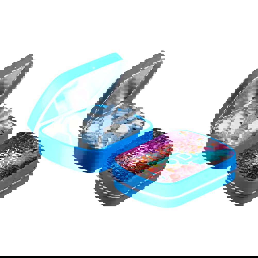 Mini scharnierblikje gevuld met pepermunt - Kobalt