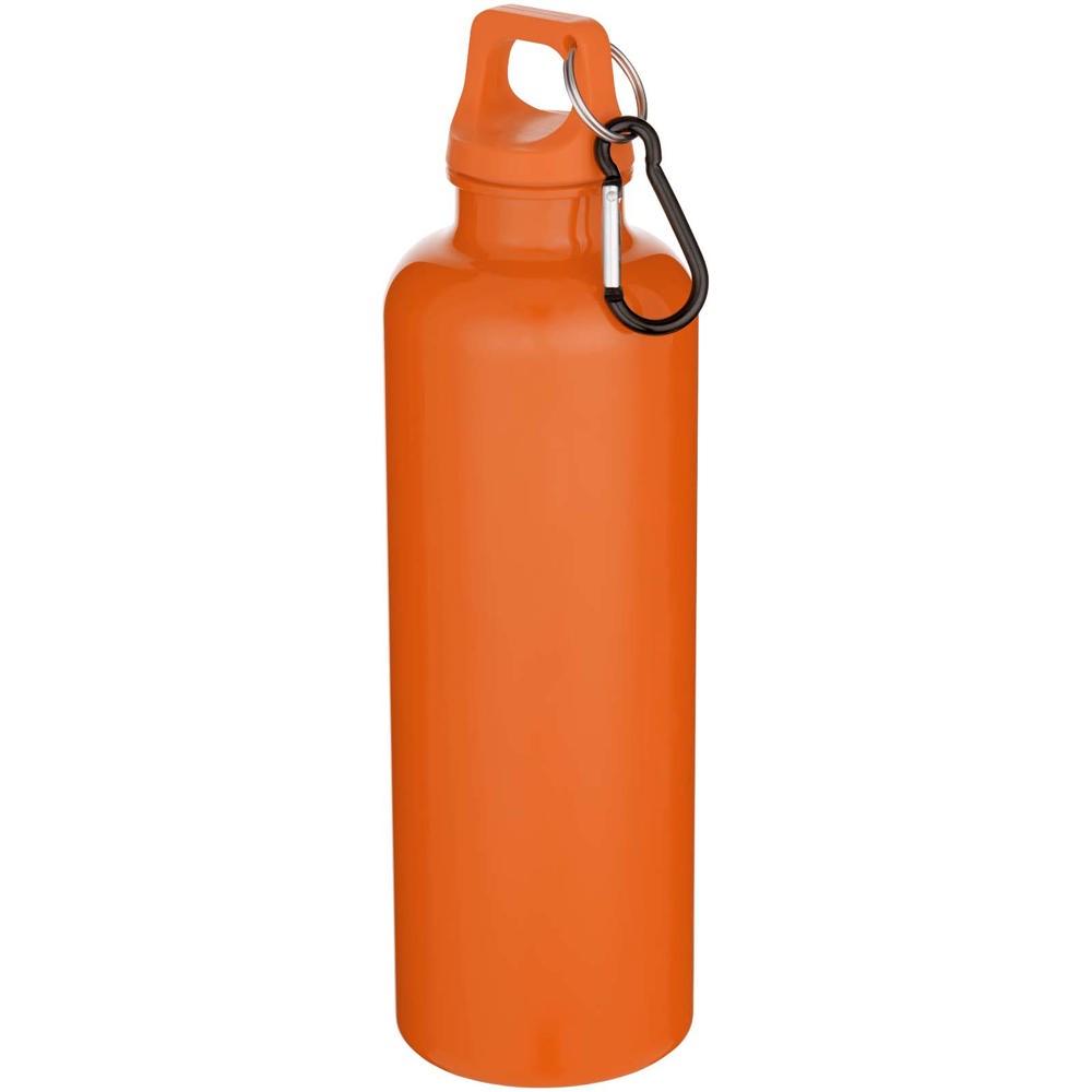 Oregon 750 ml effen RCS gerecycleerde plastic drinkfles met karabijnhaak - Oranje
