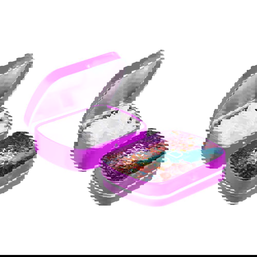 Mini scharnierblikje met vorm pepermunt - fuchsia