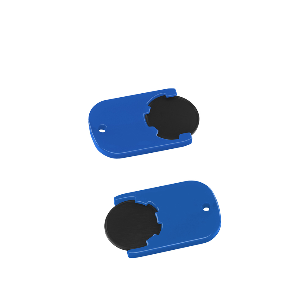 Chiphouder met winkelwagenmuntje 1€ "Gamma" - zwart/blauw