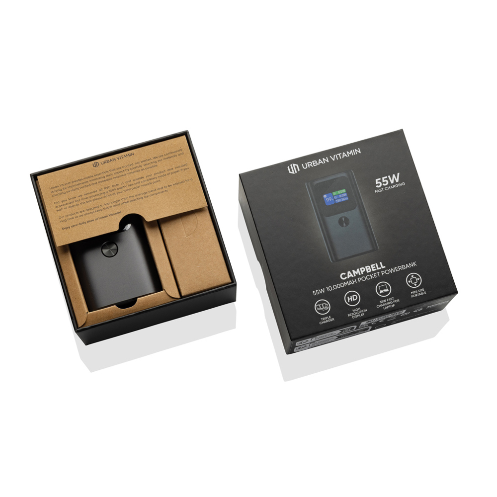 Urban Vitamin Campbell 55W 10.000 mAh zakformaat powerbank