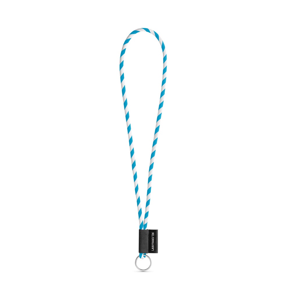 75093. Set koordbuis lang (Ø 7 mm) met ring Ø 32 mm - Wit, Licht blauw
