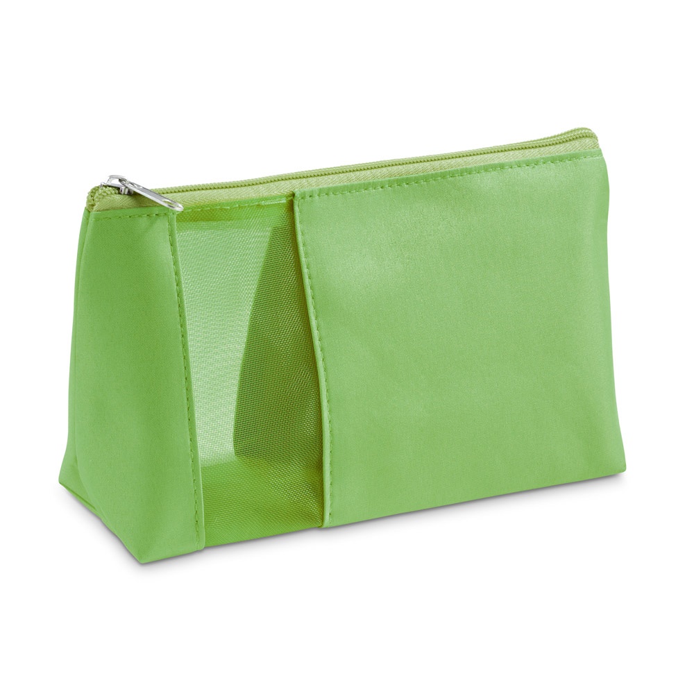 ANNIE. Make-up tasje van microvezel en mesh - Licht groen