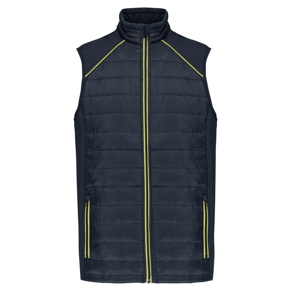 WK606 - Bodywarmer Day To Day in twee stoffen - Navy / Fluorescent Yellow